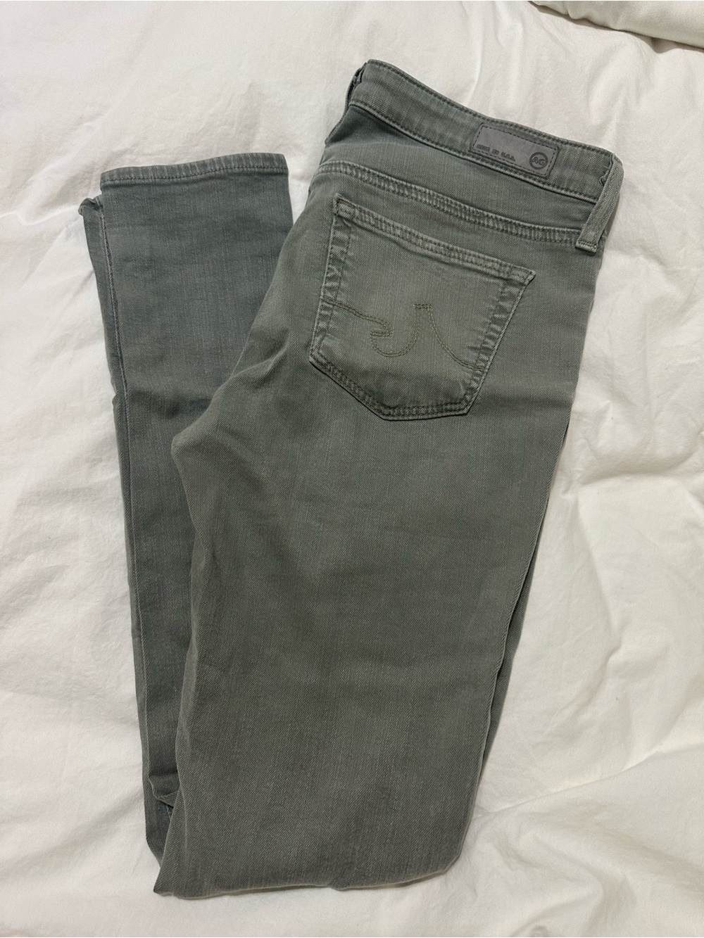 AG Adriano Goldschmied Olive Green Skinny Jeans